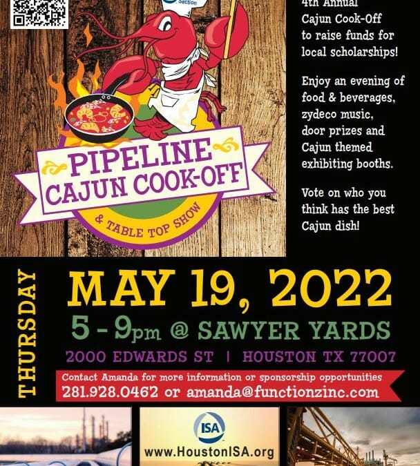Register Now for the ISA Pipeline Cajun Cook Off & TableTop Show May 19 – Houston