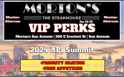 VIP PERK – API Mechanical Integrity and Inspection Summit – PRIORITY SEATING AND FREE Appetizer- Morton’s San Antonio – Mention “Allstream” for PERK