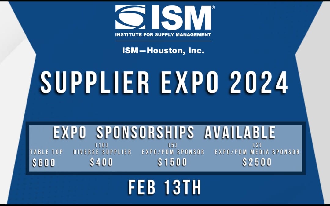 Register Now for the ISM Houston Supplier Expo Feb 13, 2024 -Houston