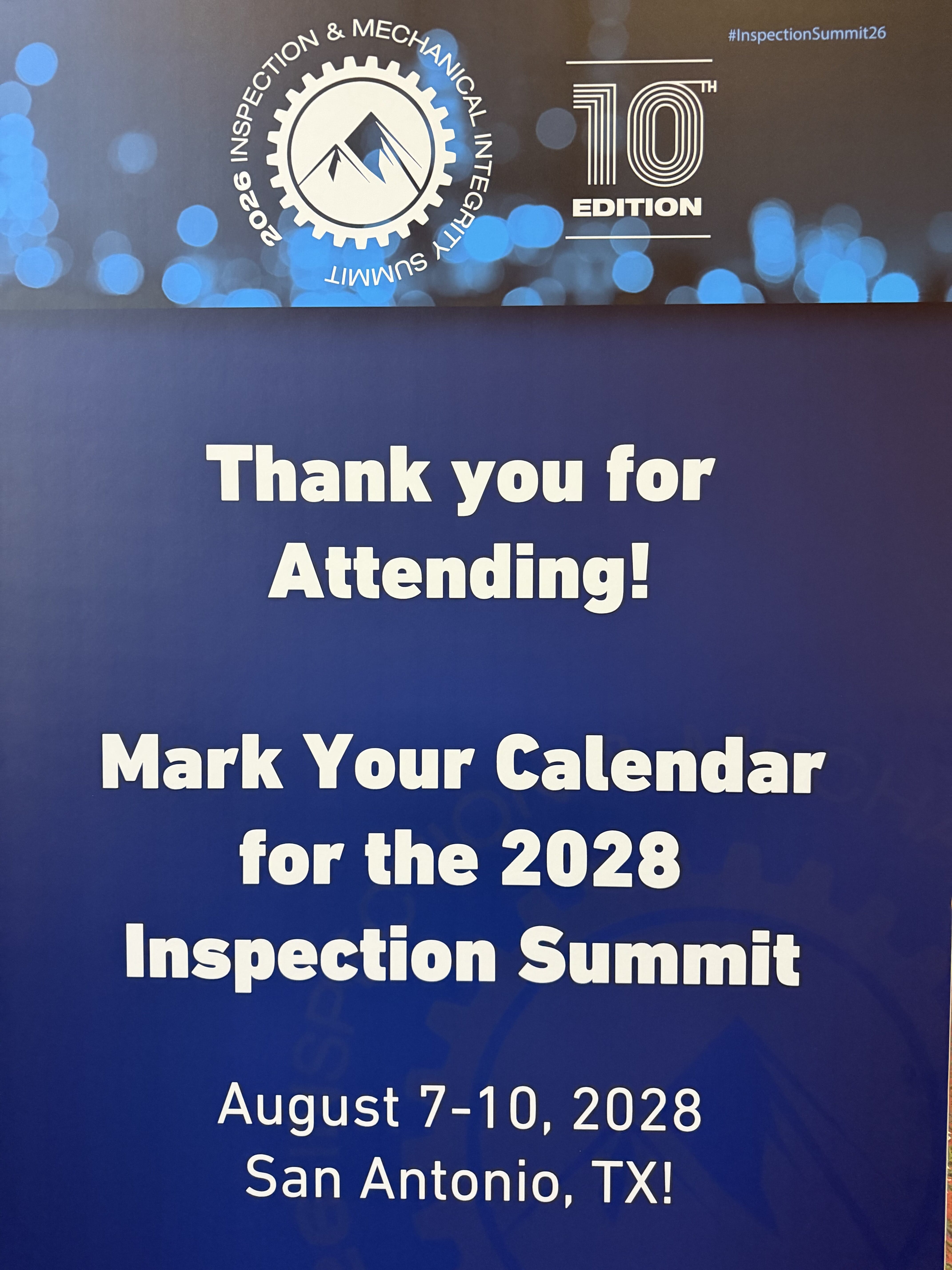 When is the 2028 API Inspection Summit?