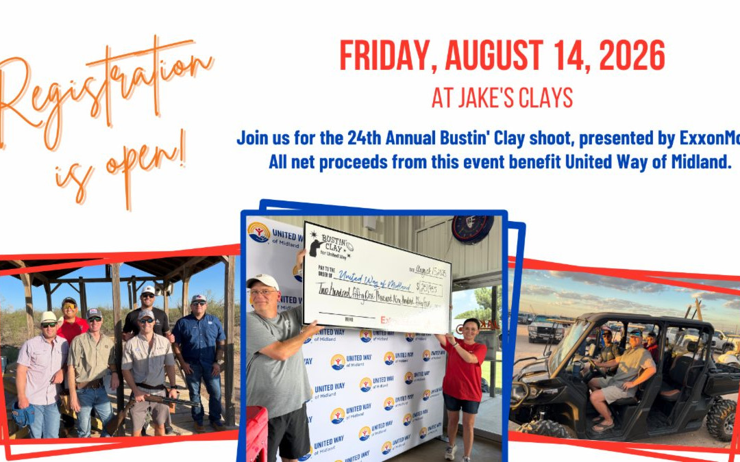 Register Now for the 24th Annual Bustin’ Clay for United Way by ExxonMobil – Aug 14, 2026 – Midland, TX