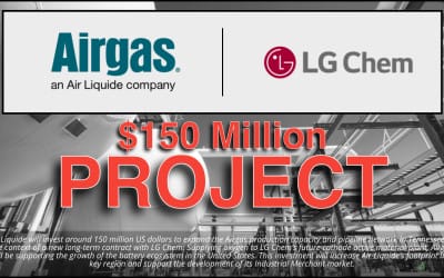 $150mm Airgas to Supply Oxygen to LG Chem for their EV Battery Plant in Clarksville, TN