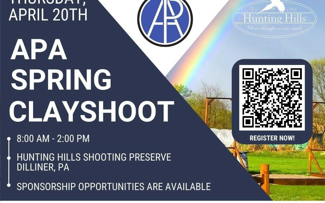 Register now for the APA Appalachian Pipeliners Association Spring Sporting Clay Shoot April 20, 2023 – Dilliner, PA