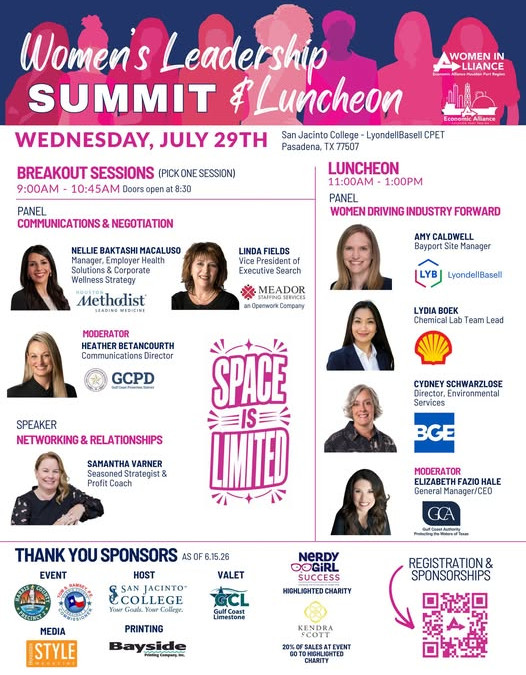 Register Now for the Economic Alliance Houston Port Region Women’s Leadership Summit & Luncheon – Jul 29, 2026 – Pasadena, TX