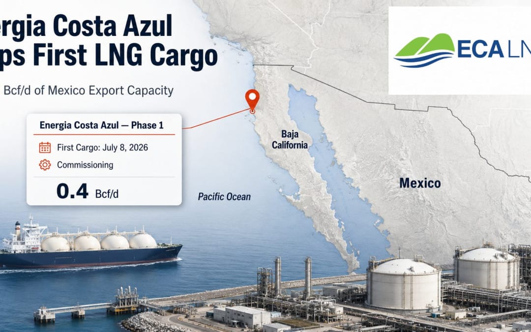 Energia Costa Azul Ships First LNG Cargo, Adds 0.4 Bcf/d of Mexico Export Capacity