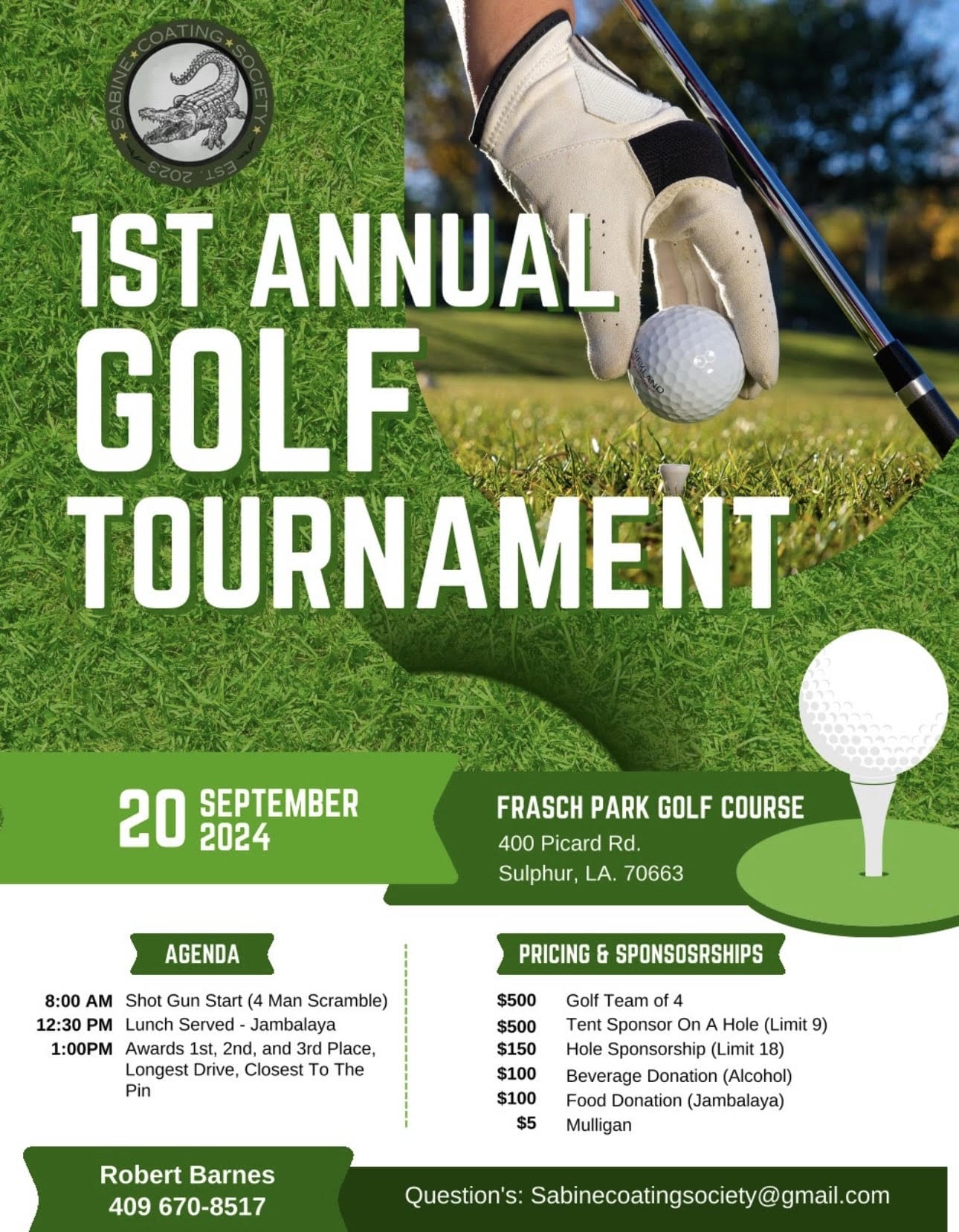 Sabine Coating Society Golf Tournament, September 20th, 2024