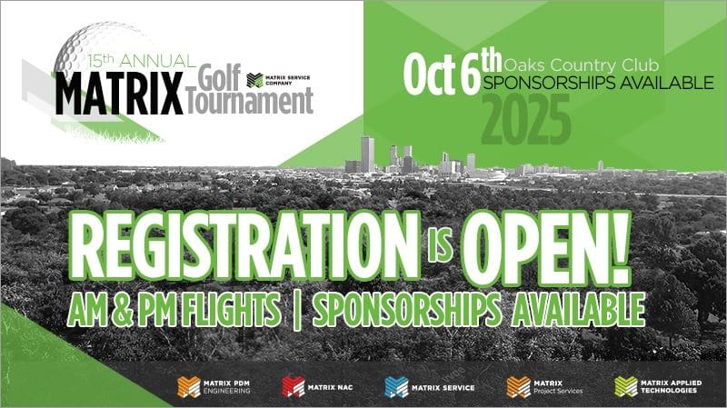 Register Now for the Matrix Service 15th Annual Golf Tournament – October 6, 2025 – Tulsa, OK