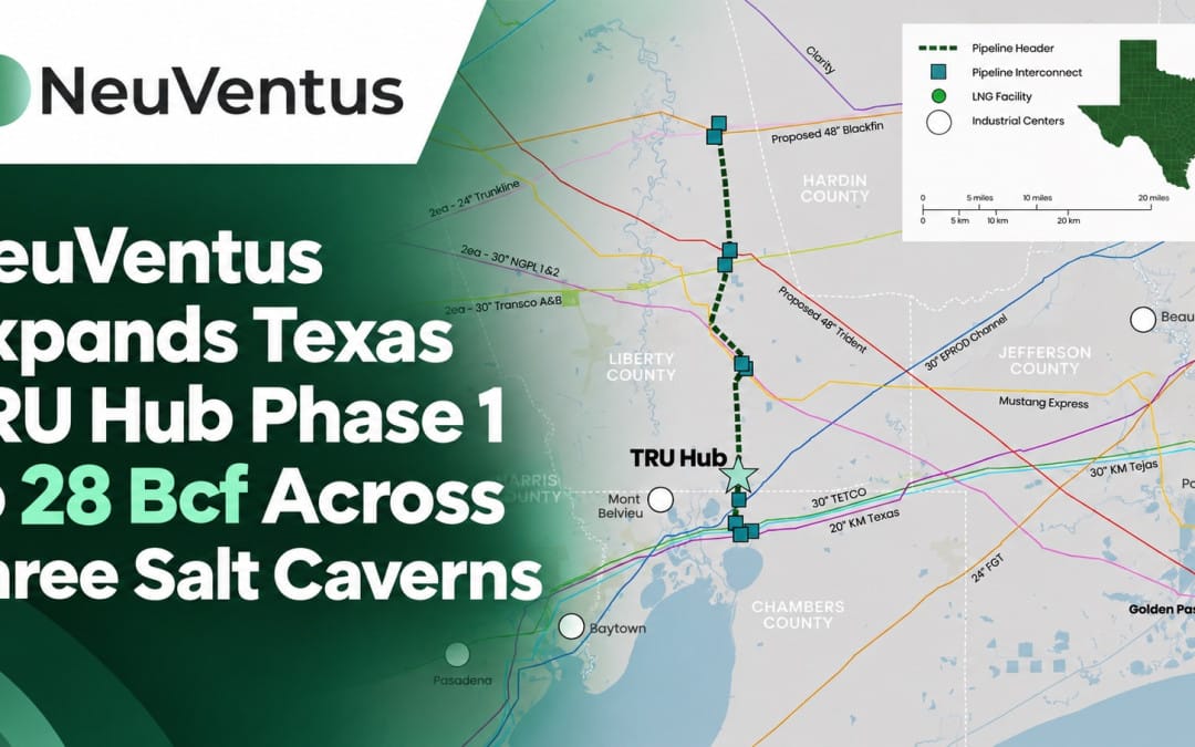 NeuVentus Expands Texas TRU Hub Phase 1 to 28 Bcf Across Three Salt Caverns
