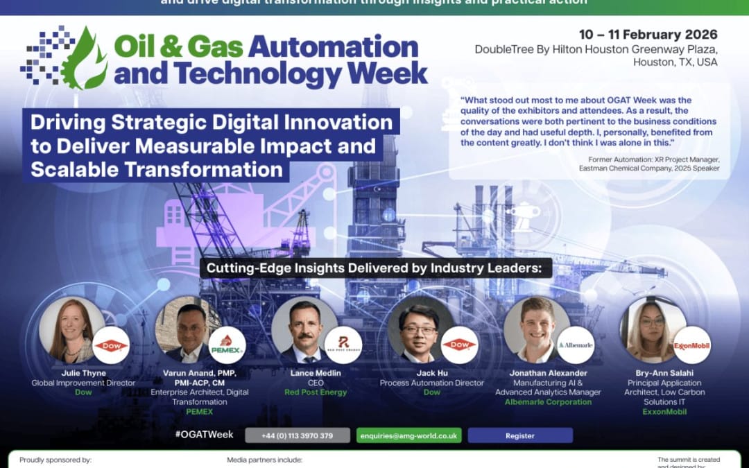 OGAT 2026 : Oil & Gas Automation & Technology Week Feb 10-11, 2026 – Houston- 15% Discount Code