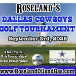 Register Now for the Roseland's Dallas Cowboys O&G Golf Tournament - 2 Flights - September 3 - Grapevine, Tx