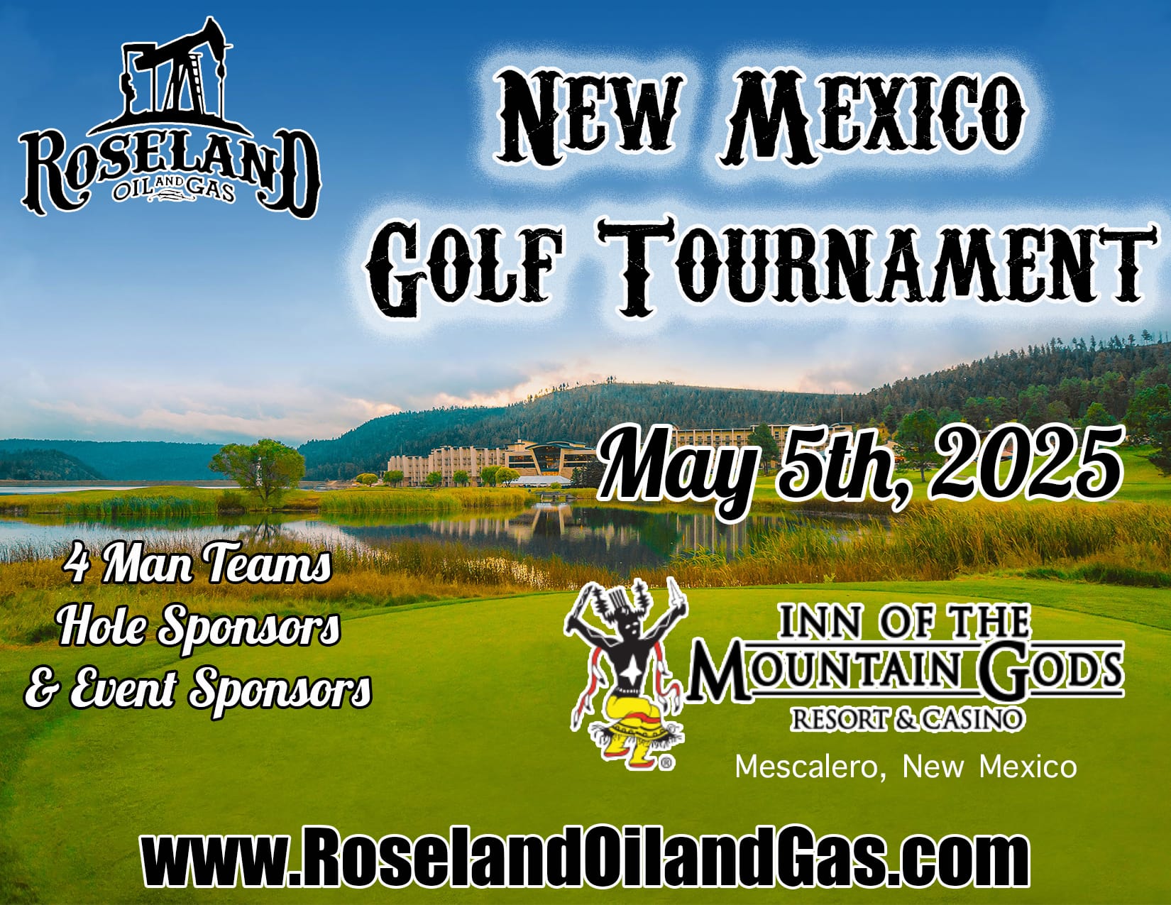 Register now for the Roseland's New Mexico O&G Golf Tournament - May 5th - Mescalero, NM