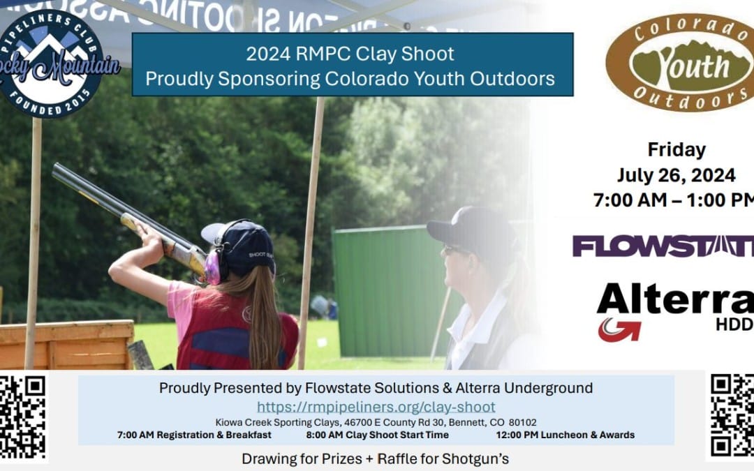 Register now for the 2024 RMPC – Rocky Mountain Pipeliners Club Sporting Clays Tournament July 26, 2024 – Bennett, CO