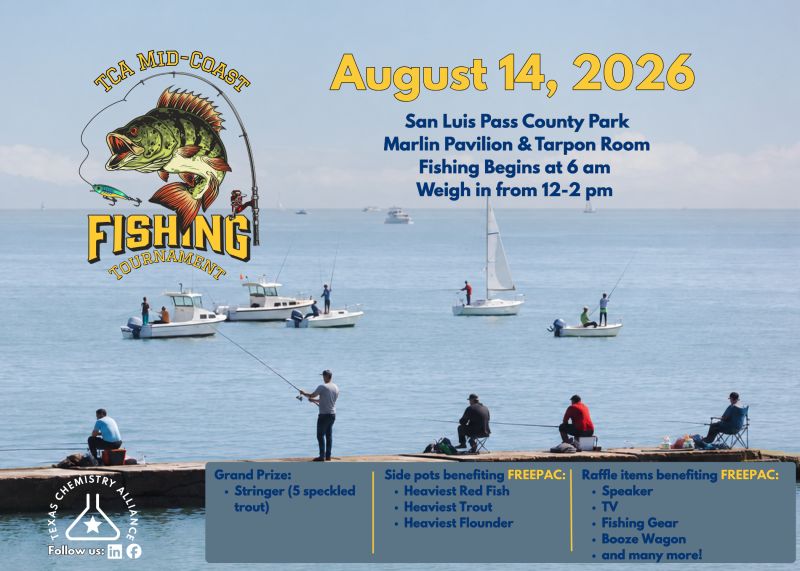 Register Now for the Texas Chemistry Alliance Mid-Coast Fishing Tournament – Aug 14, 2026 – Freeport, TX