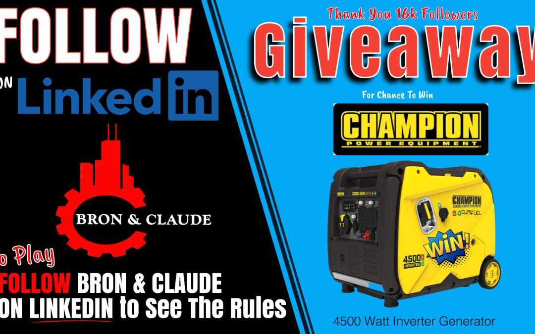 NEW GIVEAWAY: 4500 Watt Inverter Generator – Midstream Calendar Celebrates 16,000 Followers with Annual Sponsor Bron and Claude for Giveaway