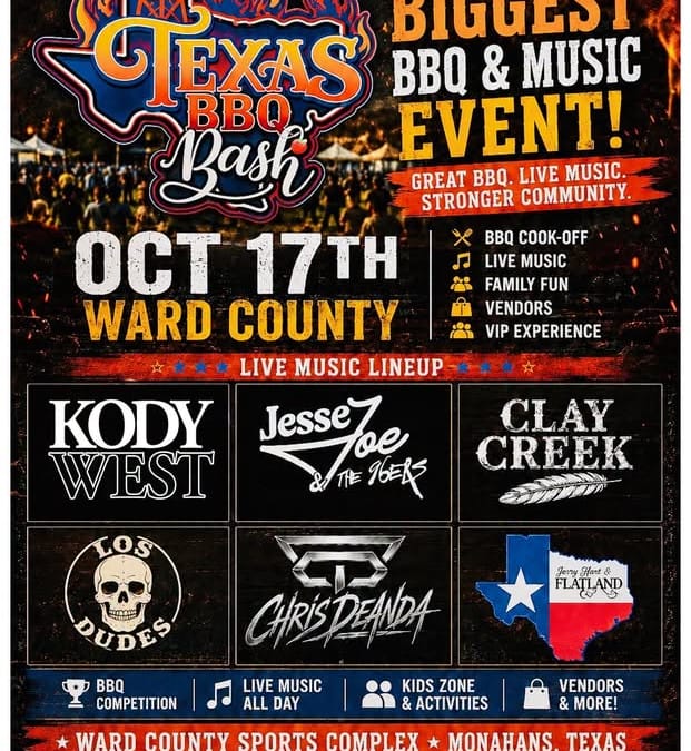 Register Now for the West Texas 7th Annual BBQ Bash – Oct 17, 2026 – Monahans, TX